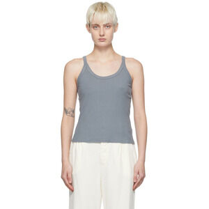 LACAUSA Women's X-Small Maya Granite Gray Ribbed Tank $40 msrp H6-1